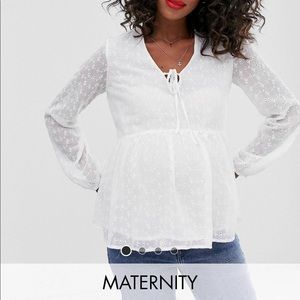 Maternity top - peplum, long sleeve